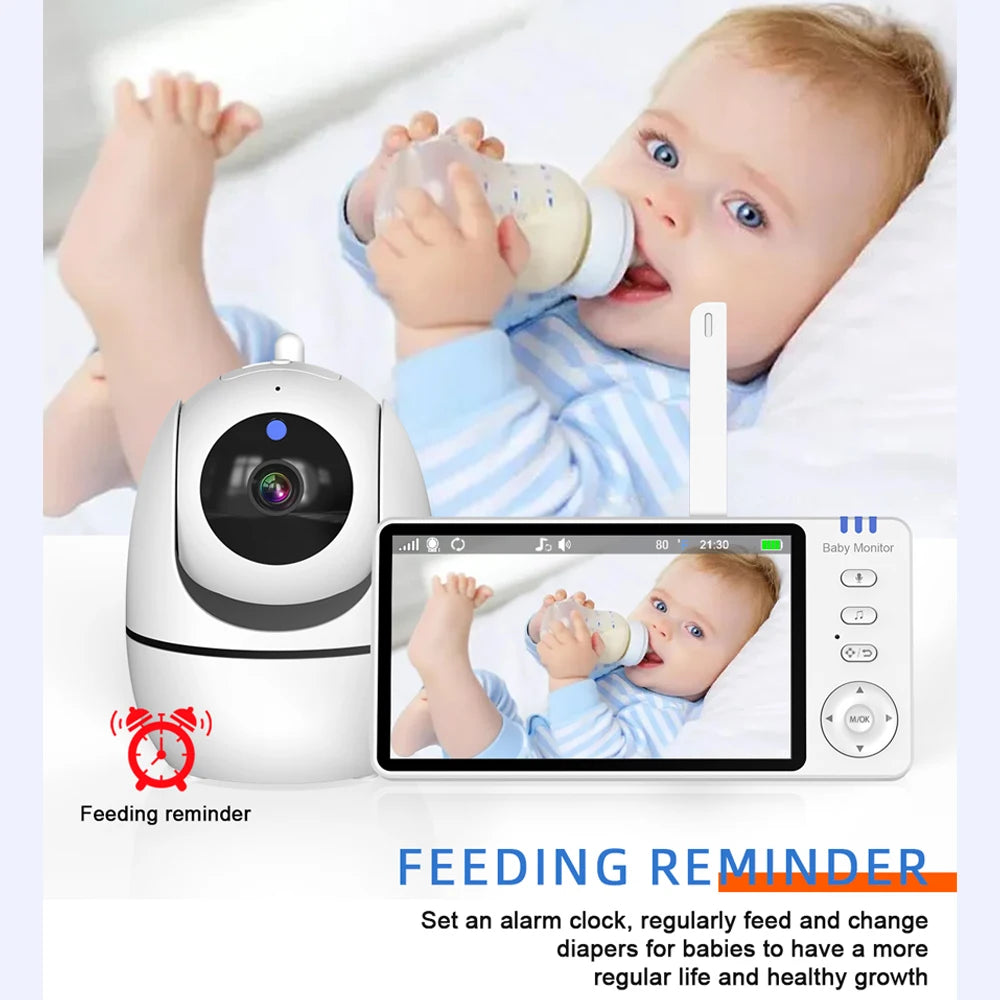 5-Inch Wireless Baby Monitor with Pan-Tilt, Audio & Night Vision